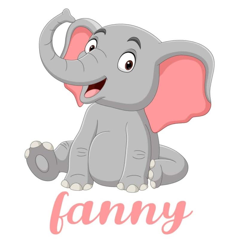 Sticker élephant mignon avec prénom personnalisable
