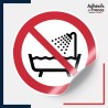 sticker autocollant interdiction d'utiliser ce dispositif dans une baignoire