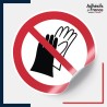 étiquettes adhésives norme iso 7010 interdiction de porter des gants