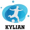 Sticker joueur de foot avec prénom personnalisable