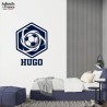 Stickers Football bleu avec prénom personnalisable